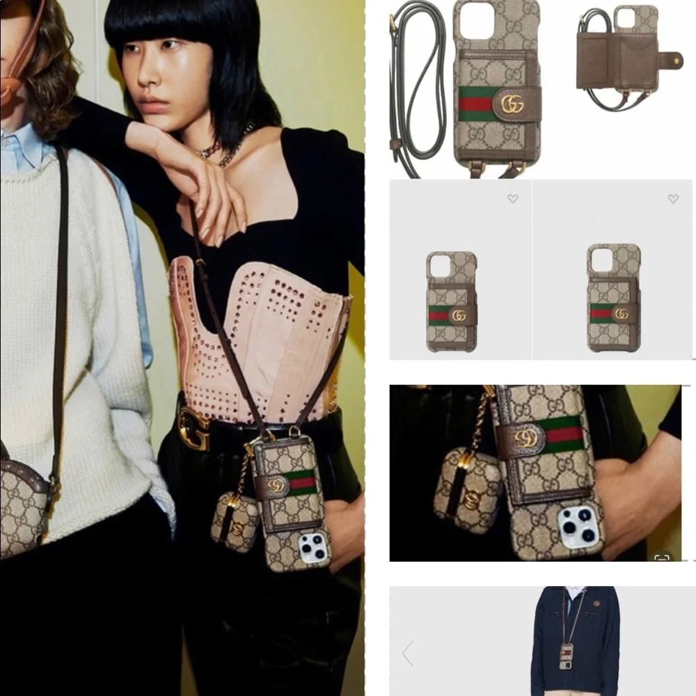 GUCCI UNISEX IPHONE 12 PRO MAX OPHIDIA WALLET CASE ON A LEATHER STRAP - Picture 4 of 16